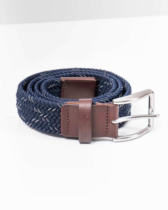 Cinturón Tejido MAJA®, Blue and Brown, vista frontal, Polipropileno, con Tela estiramiento 2 vías, uso versátil