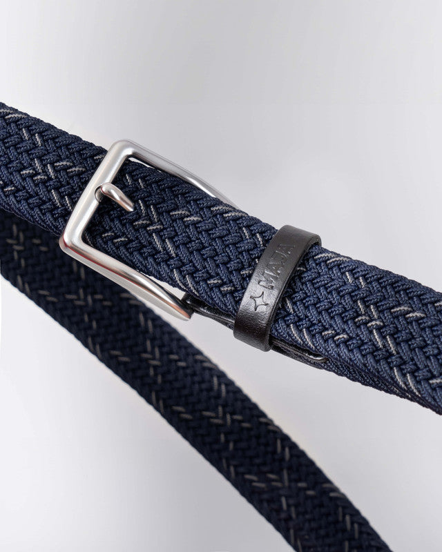 Cinturón Tejido MAJA®, Blue and Black, vista posterior, Polipropileno, con Tela estiramiento 2 vías, uso versátil