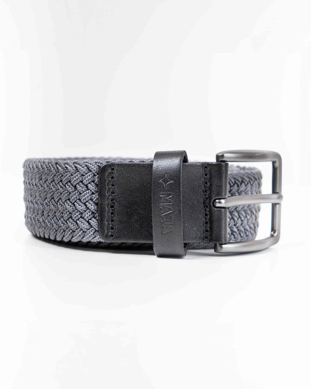 Cinturón Tejido MAJA®, Gray and Black, vista frontal, Polipropileno, con Tela estiramiento 2 vías, uso versátil