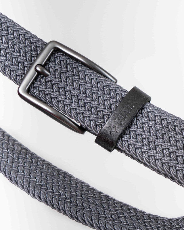 Cinturón Tejido MAJA®, Gray and Black, vista posterior, Polipropileno, con Tela estiramiento 2 vías, uso versátil
