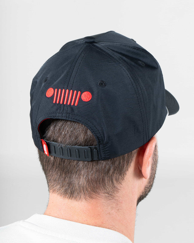 Gorra Snapback JEEP® x MAJA® Renegade, Negro, vista posterior, Poliamida, protección solar y estilo casual