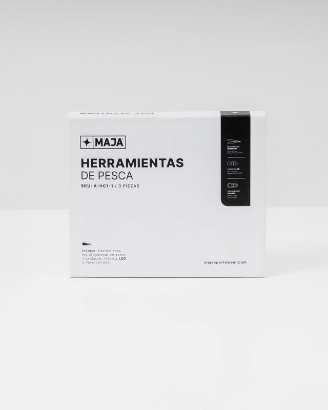 Kit de Herramientas MAJA® Pescador, Acero inoxidable, vista frontal, Acero inoxidable, con Acero inoxidable, uso versátil