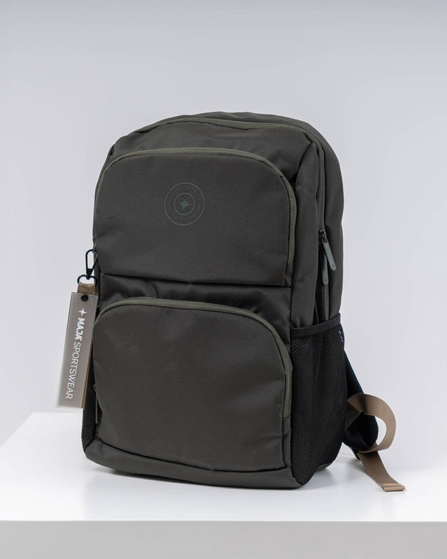 Mochila Movimiento emblema Lucero, Verde, vista frontal, Poliéster 900D, ideal para llevar tus esenciales