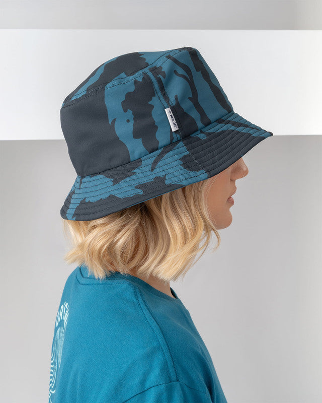 Bucket Hat Laguna, Patrón laguna, vista lateral, Poliéster, protección solar y estilo casual