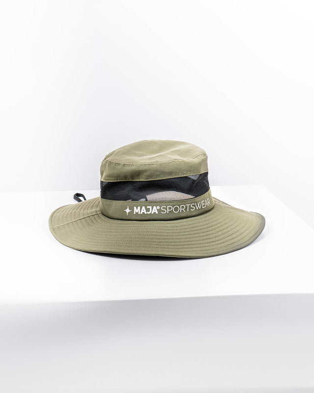 Sombrero MAJA® Safari, Verde, vista frontal, Nylon, con Páneles para ventilación, protección solar y estilo casual