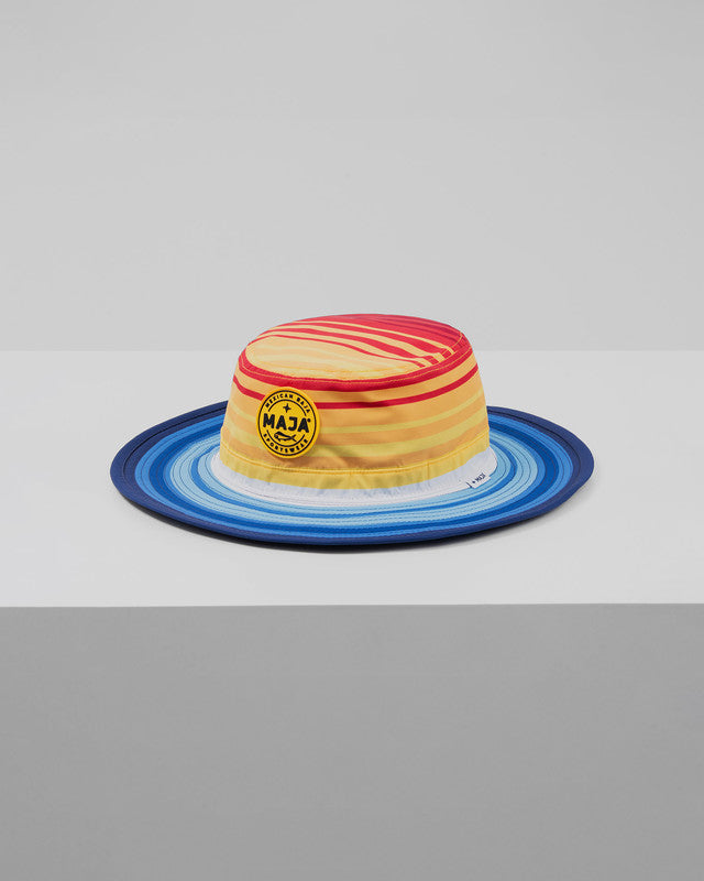 Sombrero Outdoor Dorado, Patrón dorado, vista frontal, Poliéster, protección solar y estilo casual