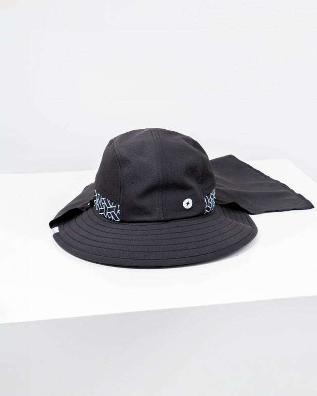 Sombrero Desmontable MAJA® Pescador, Negro, vista frontal, Poliéster, con Aberturas de ventilación, protección solar y estilo casual