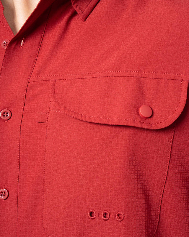Camisa MAJA® Outdoor Signature, Tinto, vista lateral, fit Relajado, Poliéster, con Tela antidesgarro, ideal para oficina