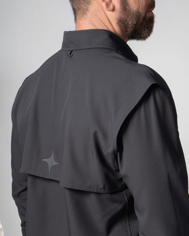 Camisa MAJA® Outdoor Signature, Negro, detalle, fit Relajado, Poliéster, con Tela antidesgarro, ideal para oficina