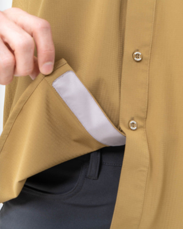 Camisa MAJA® Outdoor Signature, Brown, detalle, fit Relajado, Poliéster, con Tela antidesgarro, ideal para oficina