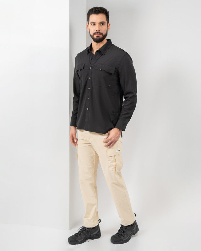 Camisa Outdoor Equipo MAJA®, Negro, detalle, fit Relajado, Poliéster, con Tela antidesgarro, ideal para oficina