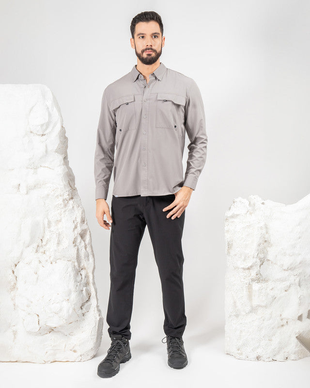 Camisa Outdoor Equipo MAJA®, Gris, detalle, fit Relajado, Poliéster, con Tela antidesgarro, ideal para oficina