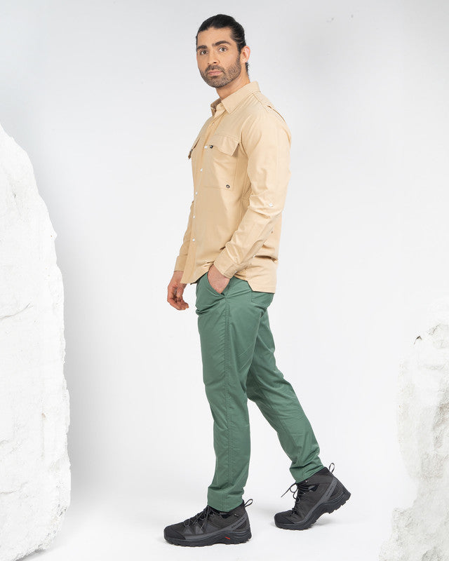 Camisa Outdoor Equipo MAJA®, Khaki, detalle, fit Relajado, Poliéster, con Tela antidesgarro, ideal para oficina