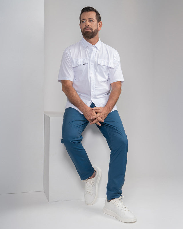 Camisa Outdoor Equipo MAJA®, Blanco, detalle, fit Relajado, Poliéster, con Tela antidesgarro, ideal para oficina