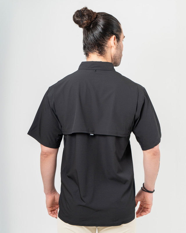 Camisa Outdoor Equipo MAJA®, Negro, vista posterior, fit Relajado, Poliéster, con Tela antidesgarro, ideal para oficina