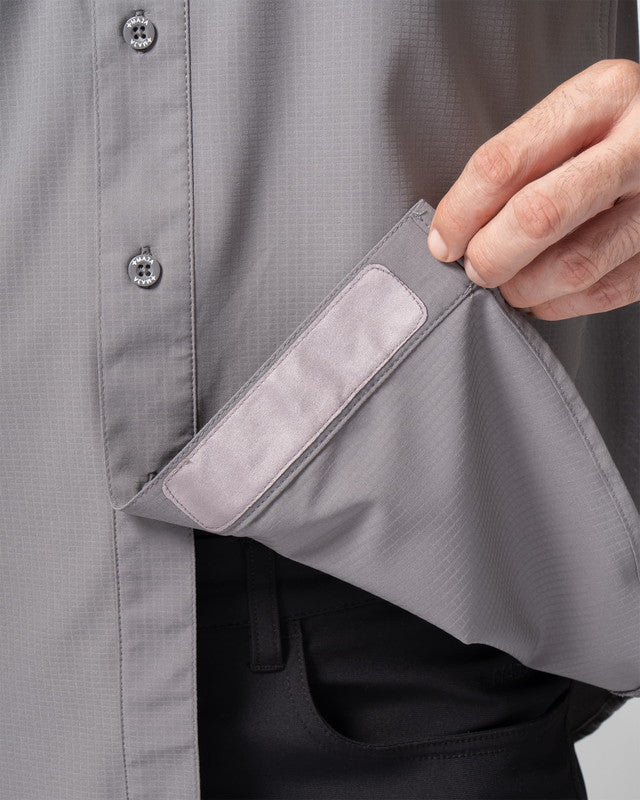 Camisa MAJA® Outdoor Signature, Gris, detalle, fit Relajado, Poliéster, con Tela antidesgarro, ideal para oficina