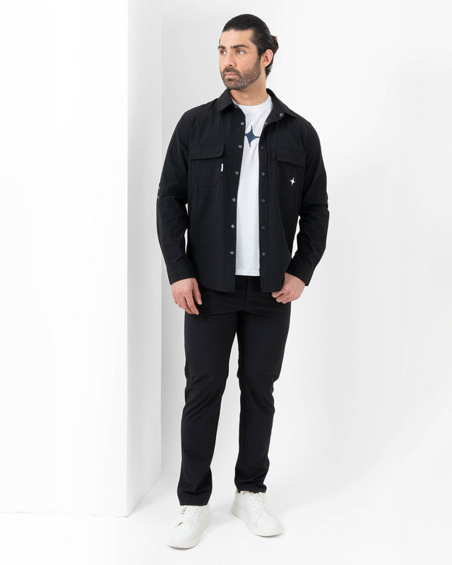 Sobrecamisa Tropa, Negro, detalle, fit Regular, Poliamida, con Repelente al agua, ideal para oficina