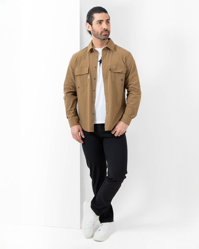 Sobrecamisa Tropa, Khaki, detalle, fit Regular, Poliamida, con Repelente al agua, ideal para oficina