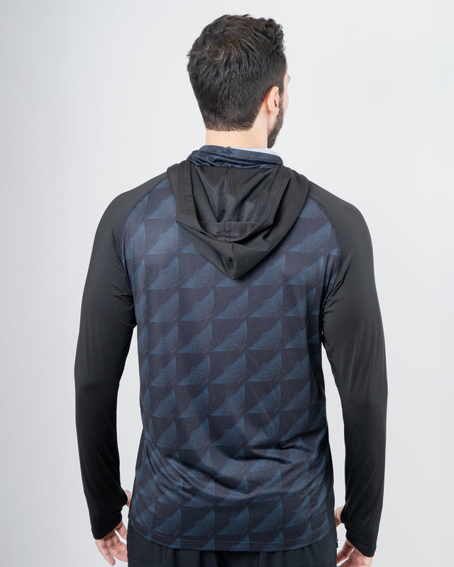 Camiseta Performance con Máscara Ambición, Manta Ray Pattern, vista posterior, fit Relajado, Poliéster, con Lavar a máquina con ciclo delicado de agua fría, uso versátil