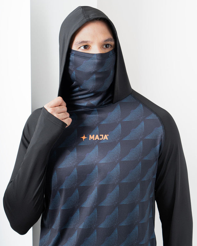 Camiseta Performance con Máscara Ambición, Manta Ray Pattern, vista lateral, fit Relajado, Poliéster, con Lavar a máquina con ciclo delicado de agua fría, uso versátil