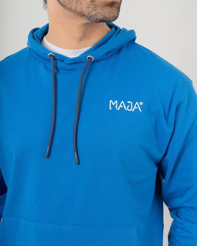 Hoodie MAJA® con capucha, Azul rey, vista lateral, fit Relajado, Poliéster, perfecta para climas fríos