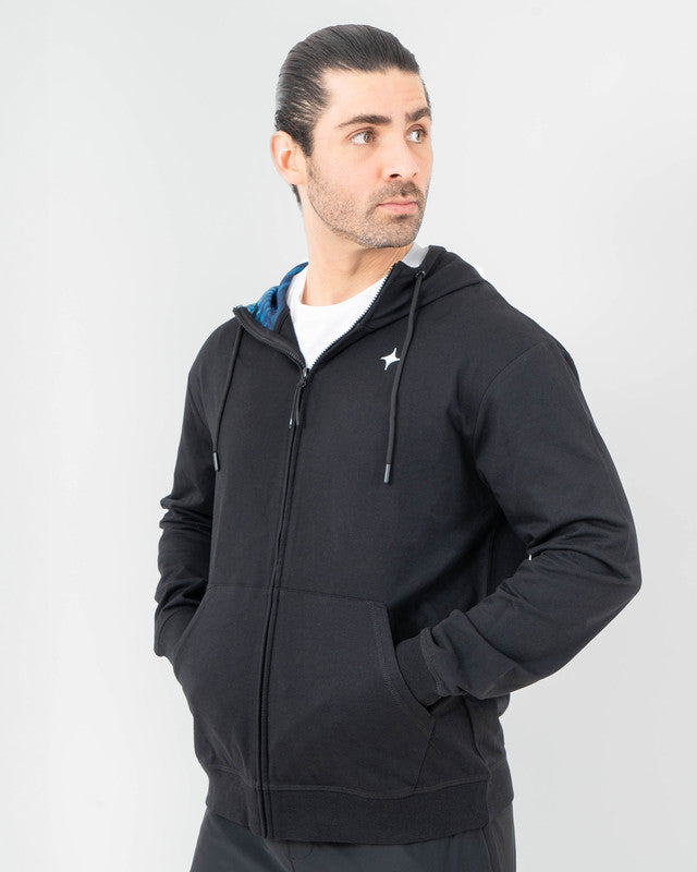 Hoodie MAJA® Boreal, Negro, vista frontal, fit Slim, Poliéster, con Tela Transpirable, perfecta para climas fríos