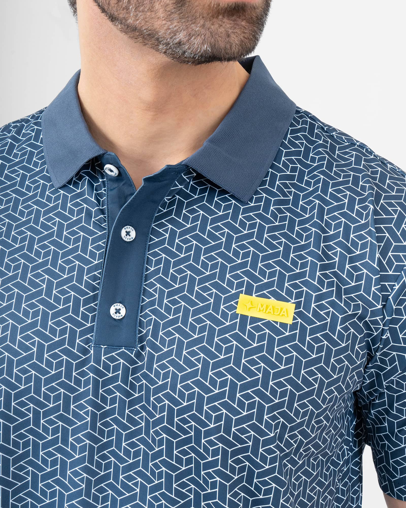 MAJA® Polo, Artesanía azul marino, vista lateral, fit Regular, Poliéster, con Protección UV UPF50+, uso versátil