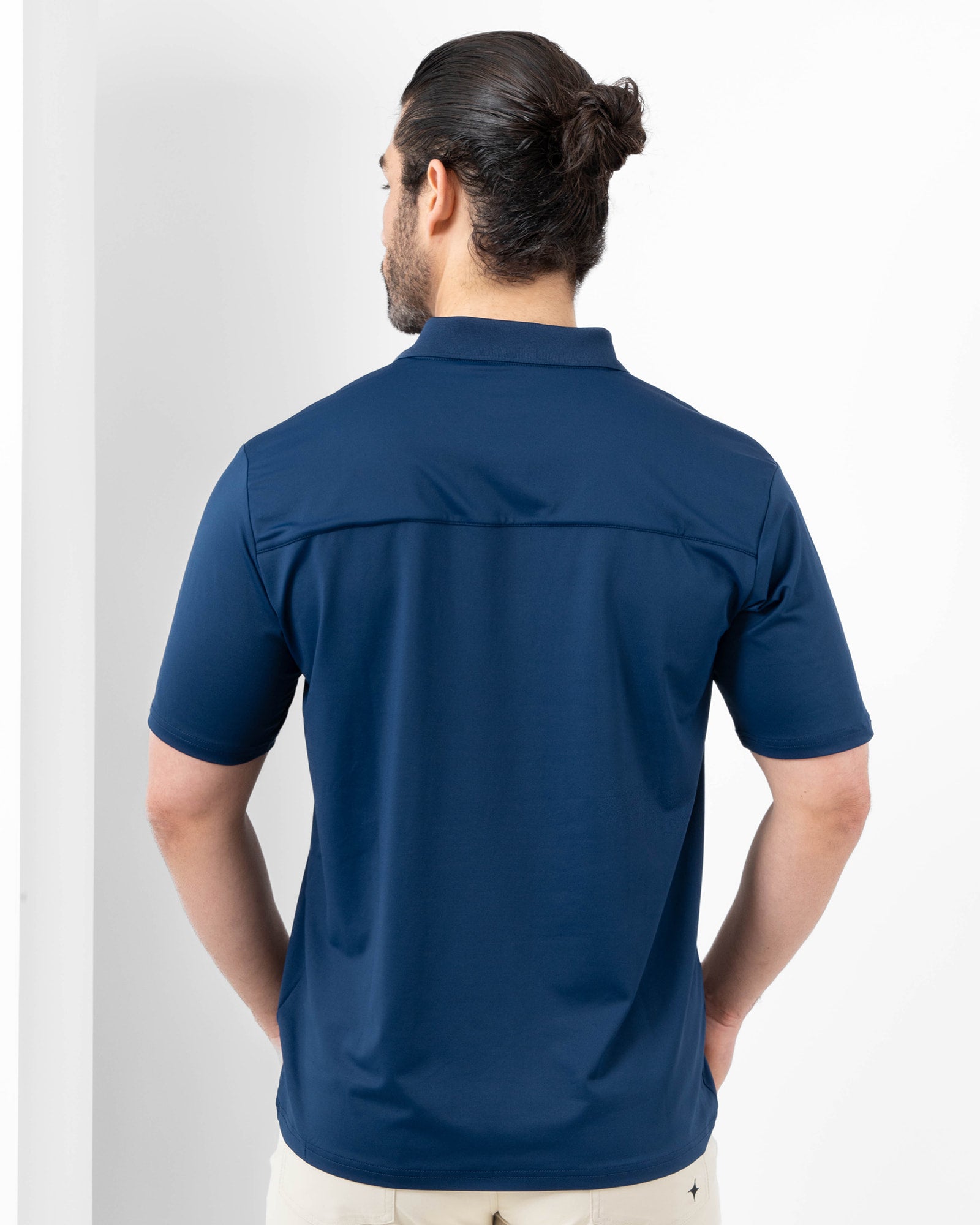 MAJA® Polo, Azul marino, vista posterior, fit Regular, Poliéster, con Protección UV UPF50+, uso versátil