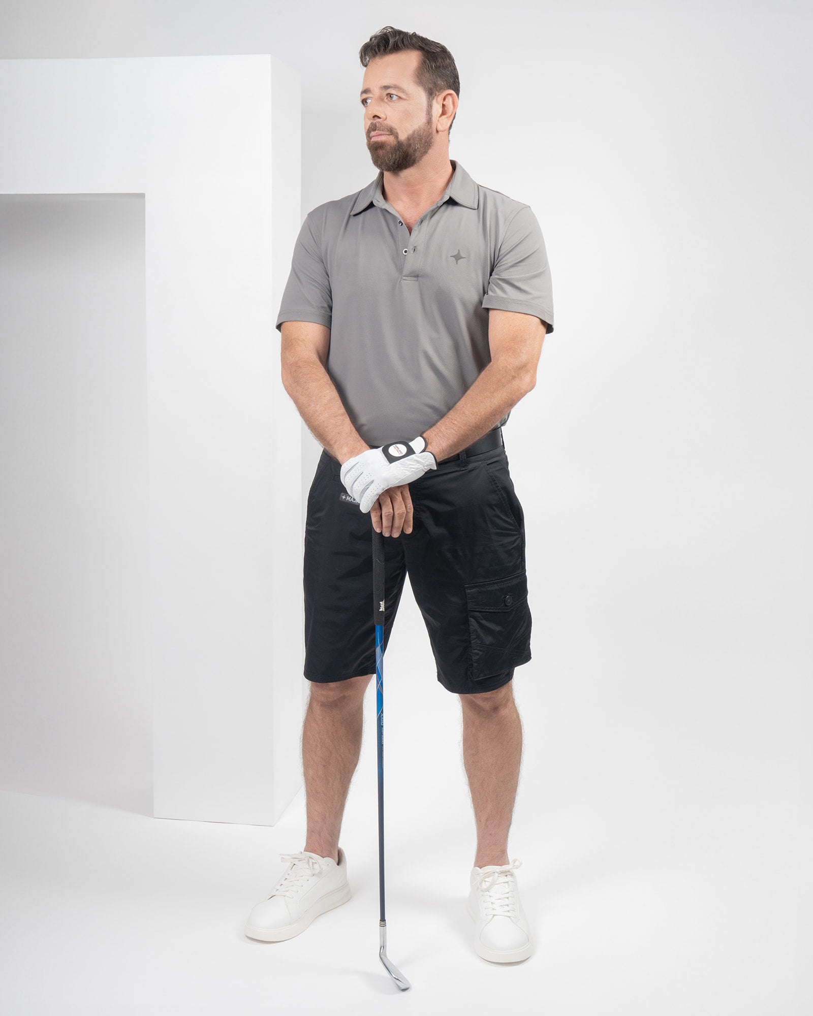 Polo Naval, Verde militar, detalle, fit Regular, Poliéster, con Tela estiramiento 4 vías, uso versátil