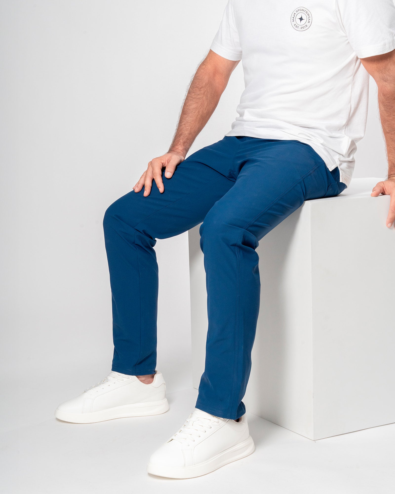 Pantalón Origen®, Azul marino, detalle, fit Regular, Poliéster, con Tela estiramiento 4 vías, uso versátil