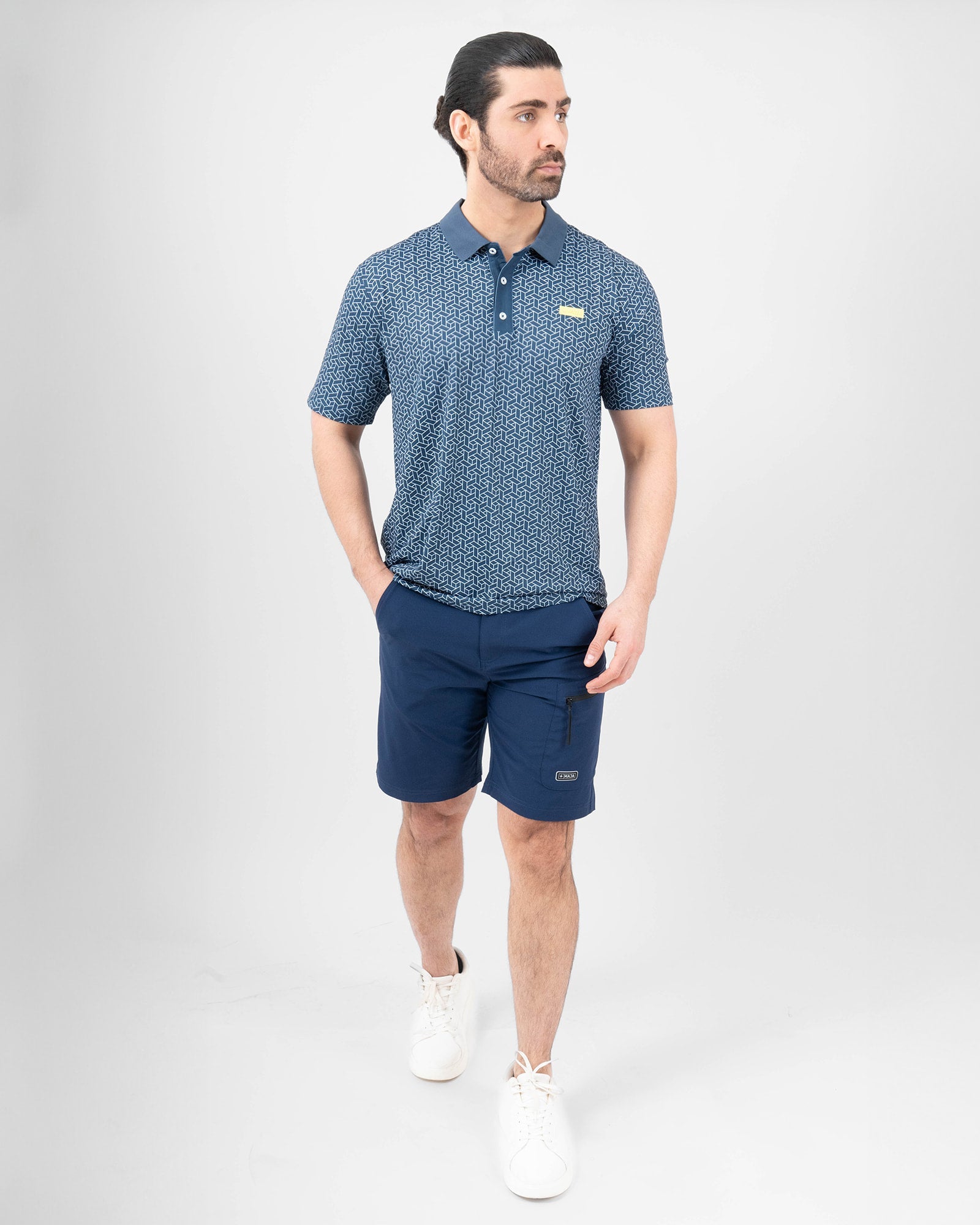 Short Cargo MAJA® Descubre, Azul marino, detalle, fit Relajado, Poliéster, con Branding con reflectivo, cómoda para entrenamiento