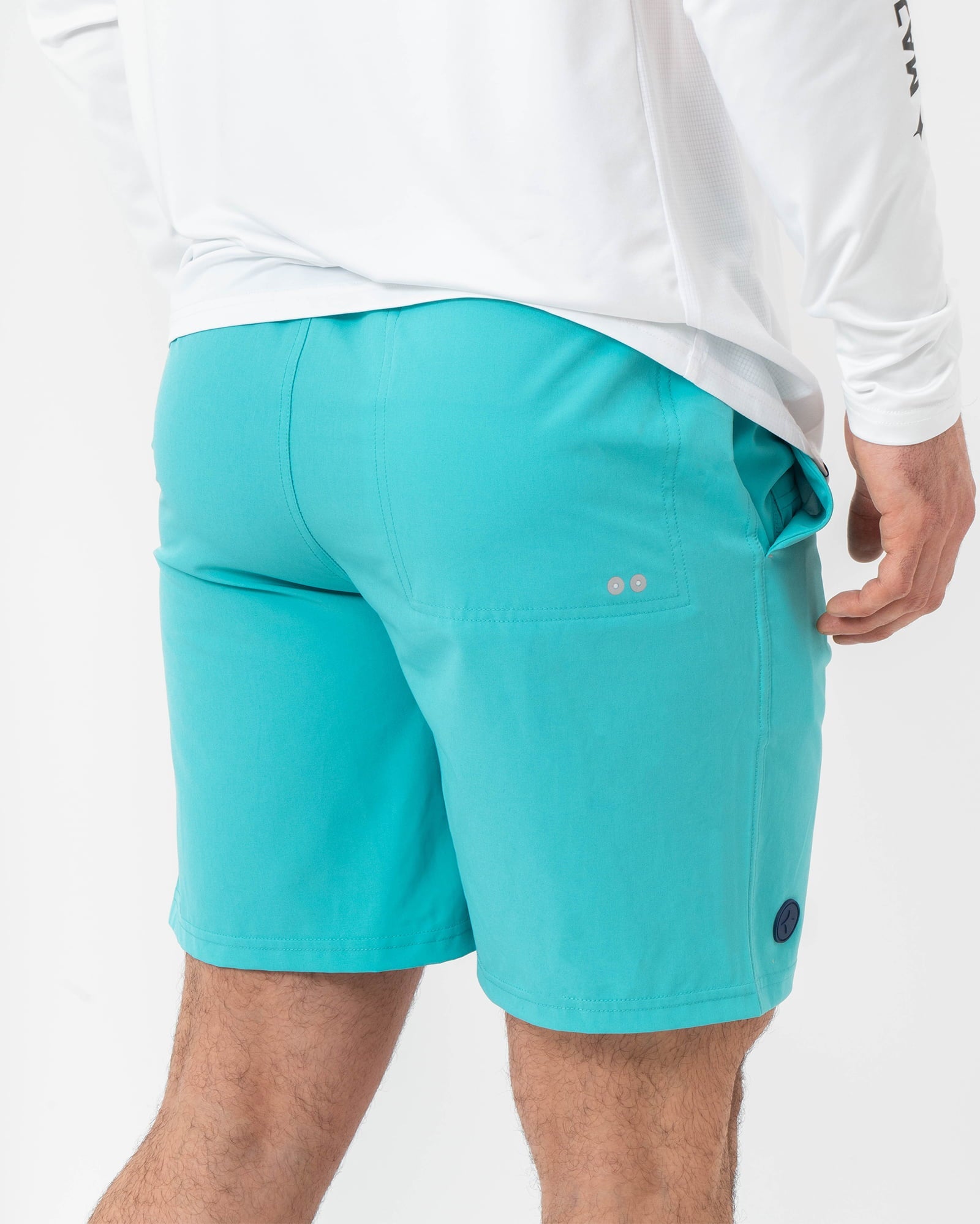 Short de Baño MAJA®, Azul cielo, vista posterior, fit Relajado, Poliéster, con Tela estiramiento 4 vías, uso versátil