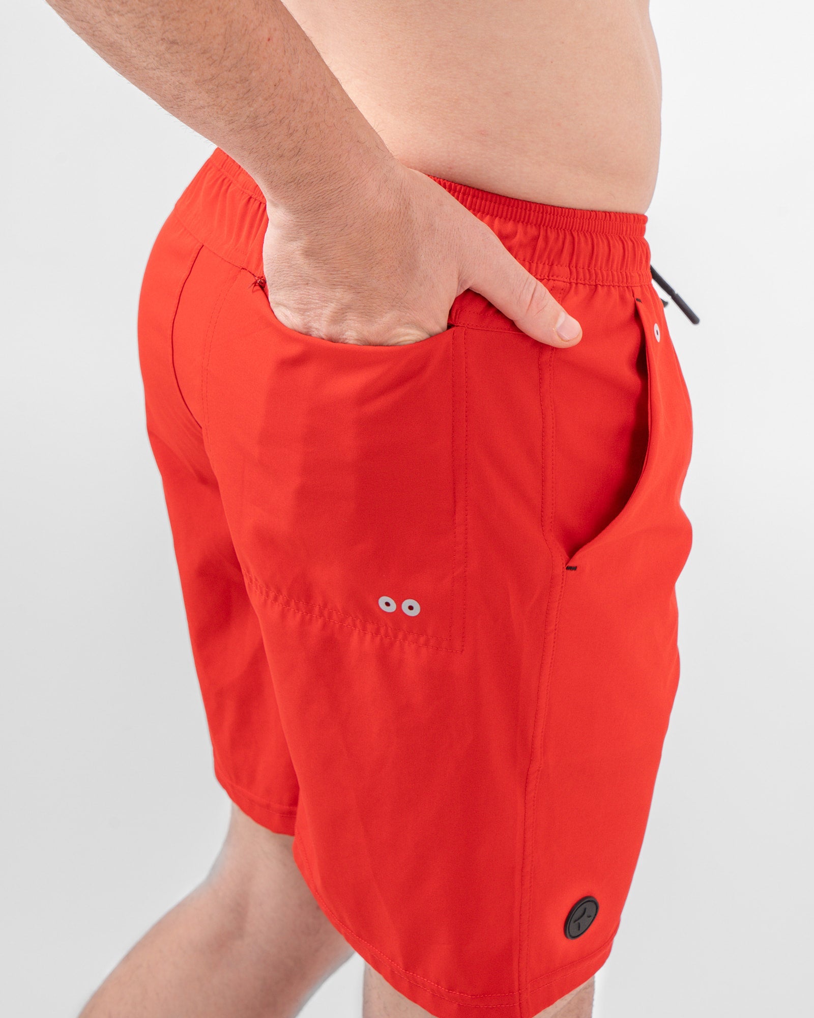 Short de Baño MAJA®, Rojo, detalle, fit Relajado, Poliéster, con Tela estiramiento 4 vías, uso versátil
