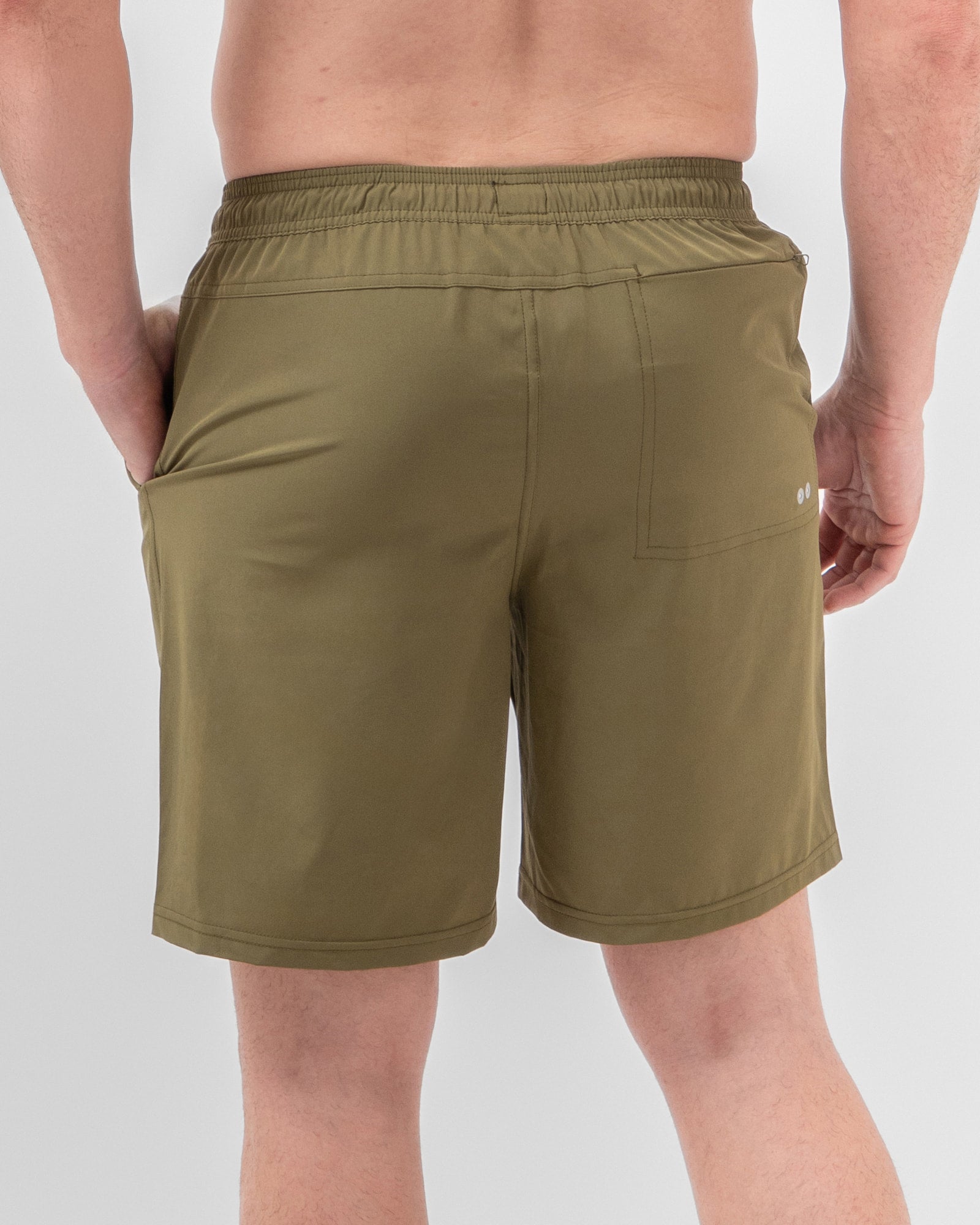Short de Baño MAJA®, Olive green, vista posterior, fit Relajado, Poliéster, con Tela estiramiento 4 vías, uso versátil