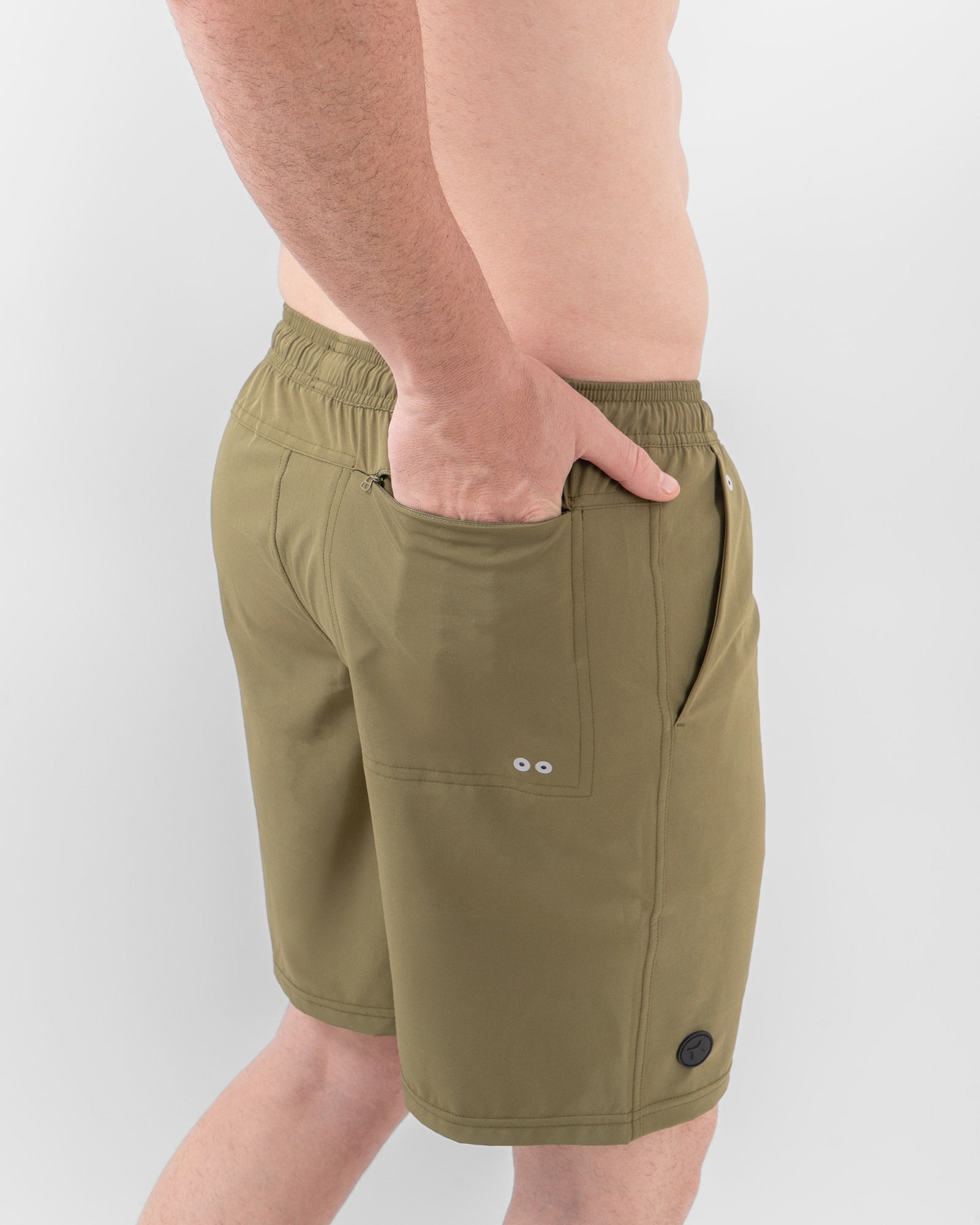 Short de Baño MAJA®, Olive green, detalle, fit Relajado, Poliéster, con Tela estiramiento 4 vías, uso versátil