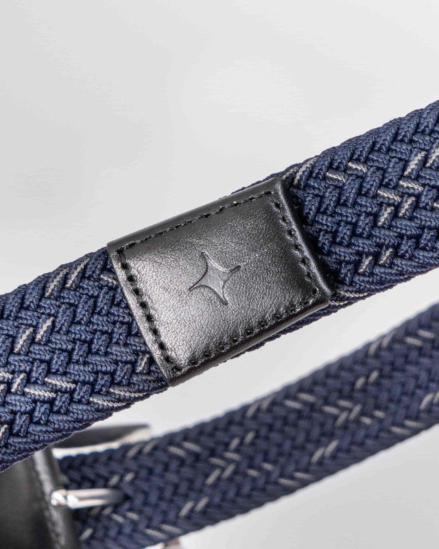 Cinturón Tejido MAJA®, Blue and Black, vista lateral, Polipropileno, con Tela estiramiento 2 vías, uso versátil