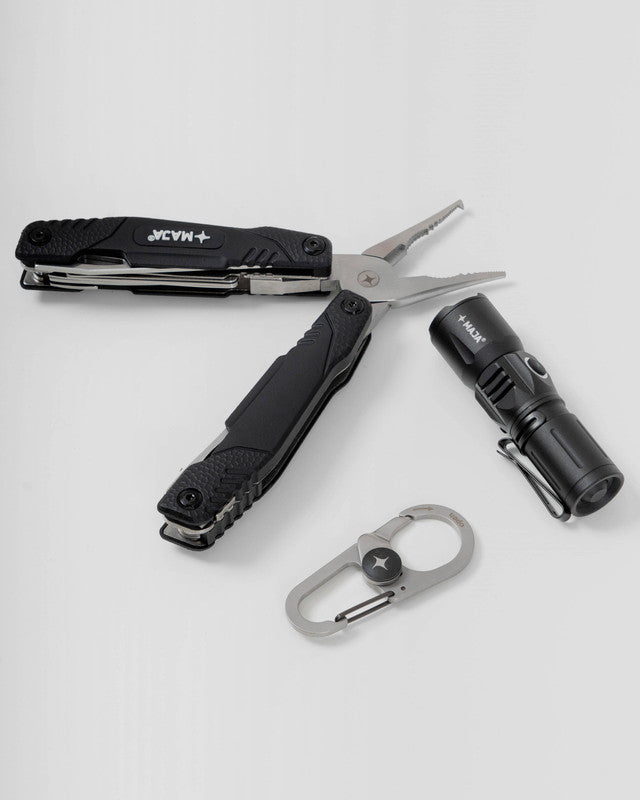 Kit de Herramientas MAJA® Pescador, Acero inoxidable, vista lateral, Acero inoxidable, con Acero inoxidable, uso versátil
