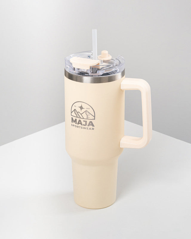 Termo Tumbler Emblema Horizonte, Khaki, vista posterior, Acero inoxidable, con Acero inoxidable, mantiene tu bebida a la temperatura ideal
