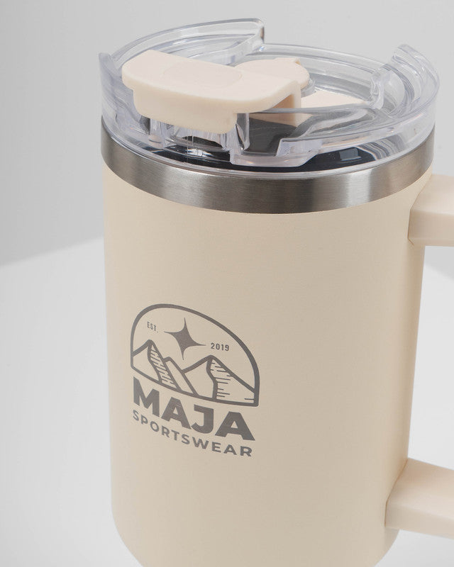 Termo Tumbler Emblema Horizonte, Khaki, vista lateral, Acero inoxidable, con Acero inoxidable, mantiene tu bebida a la temperatura ideal