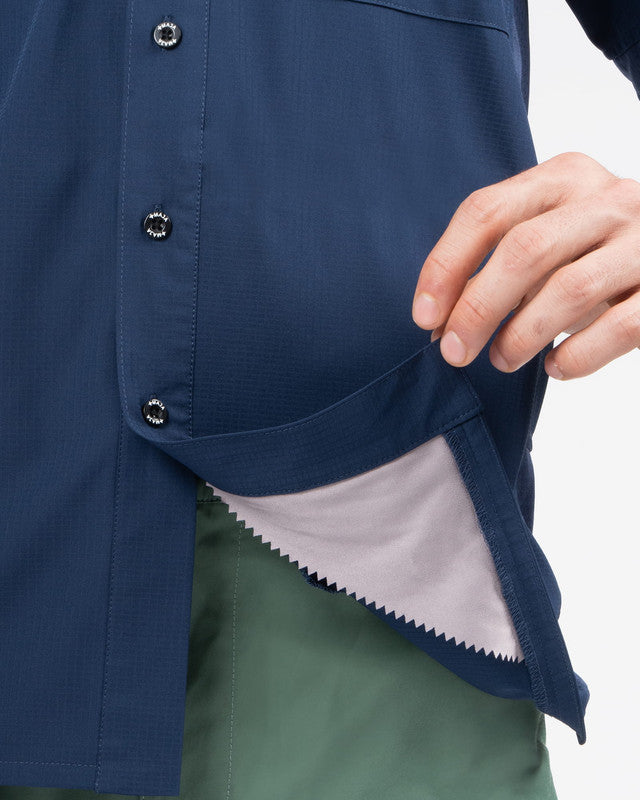 Camisa Outdoor Equipo MAJA®, Azul marino, detalle, fit Relajado, Poliéster, con Tela antidesgarro, ideal para oficina