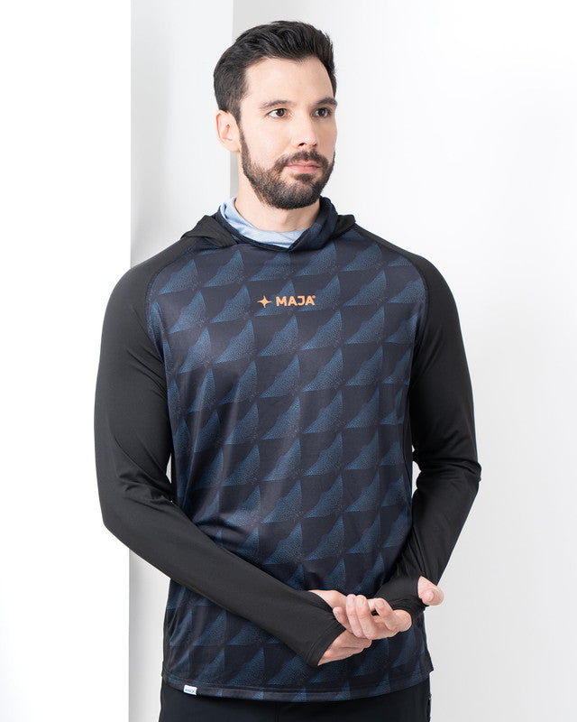 Camiseta Performance con Máscara Ambición, Manta Ray Pattern, vista frontal, fit Relajado, Poliéster, con Lavar a máquina con ciclo delicado de agua fría, uso versátil