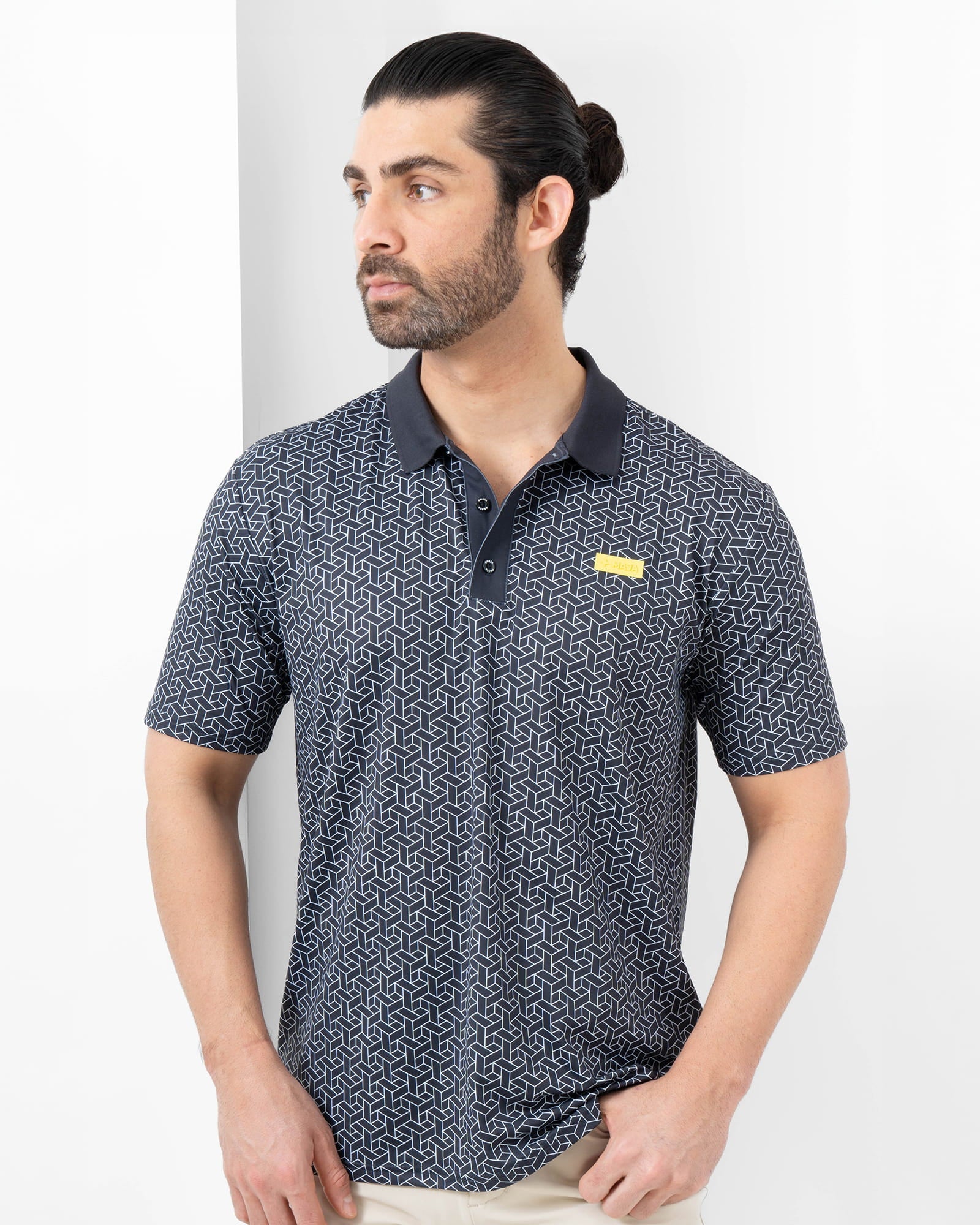 MAJA® Polo, Artesanía negro, vista frontal, fit Regular, Poliéster, con Protección UV UPF50+, uso versátil