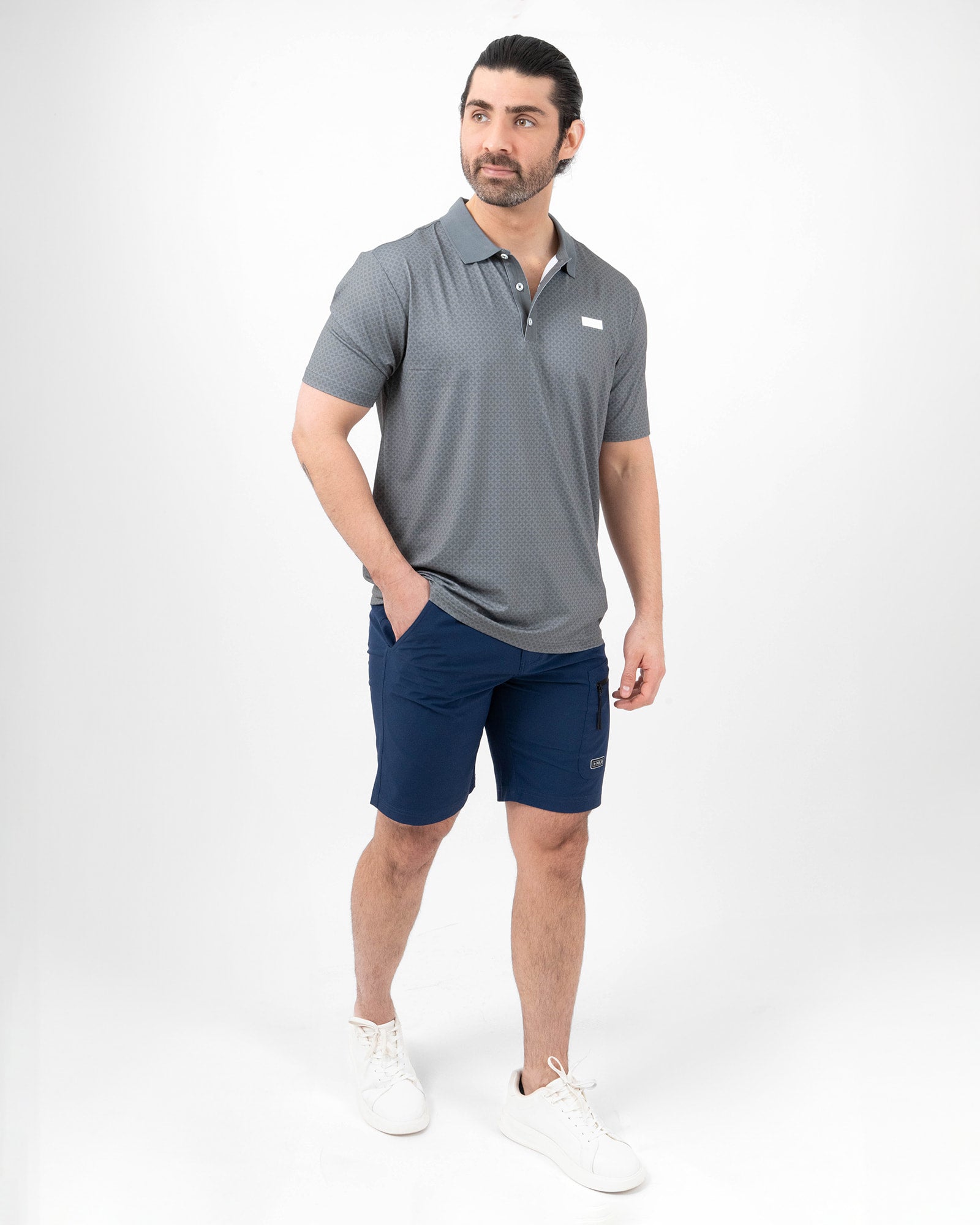 MAJA® Polo, Patrón nube verde, detalle, fit Regular, Poliéster, con Protección UV UPF50+, uso versátil