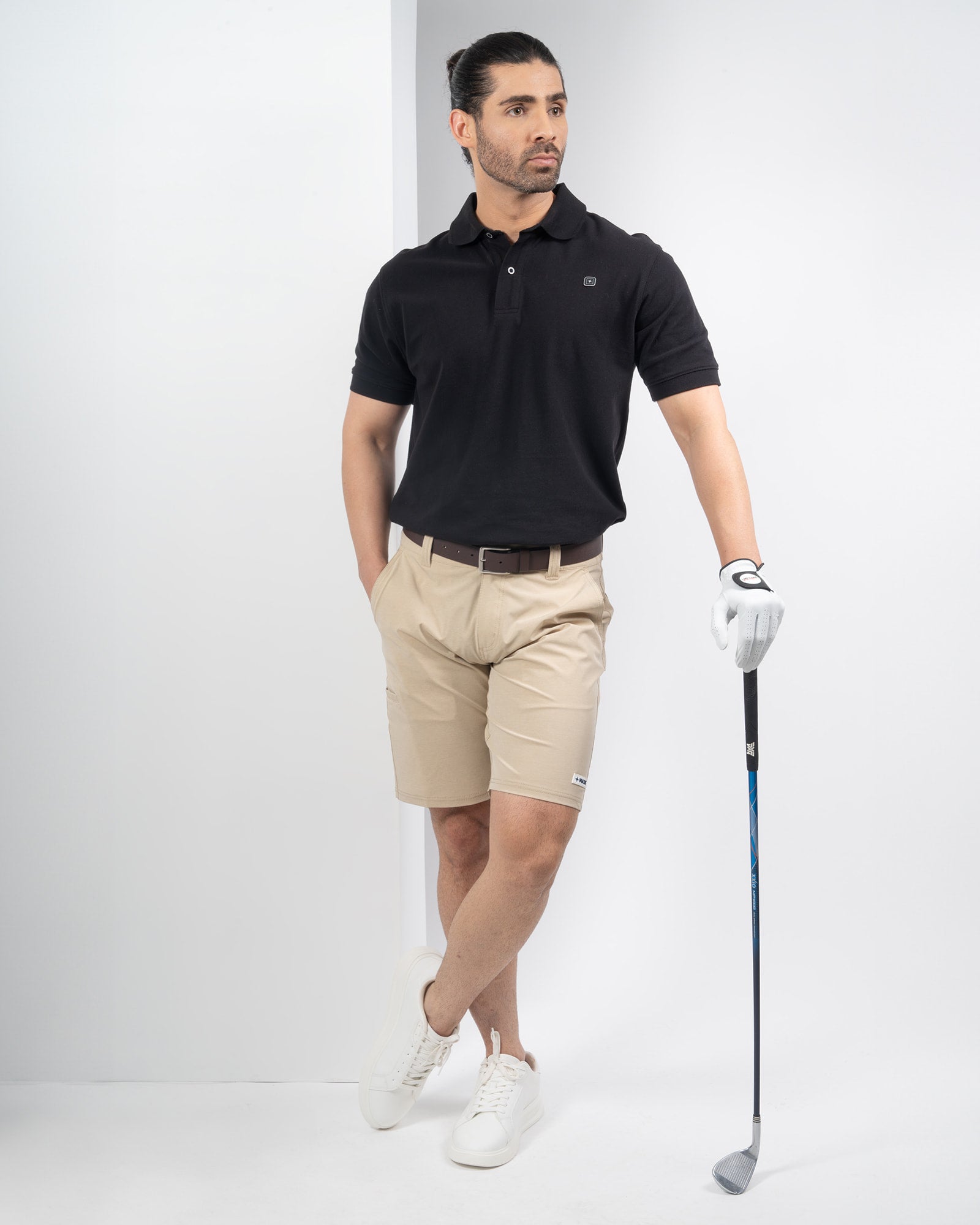 Polo Pique, Negro, detalle, fit Regular, Algodón, con Tela estiramiento 4 vías, uso versátil