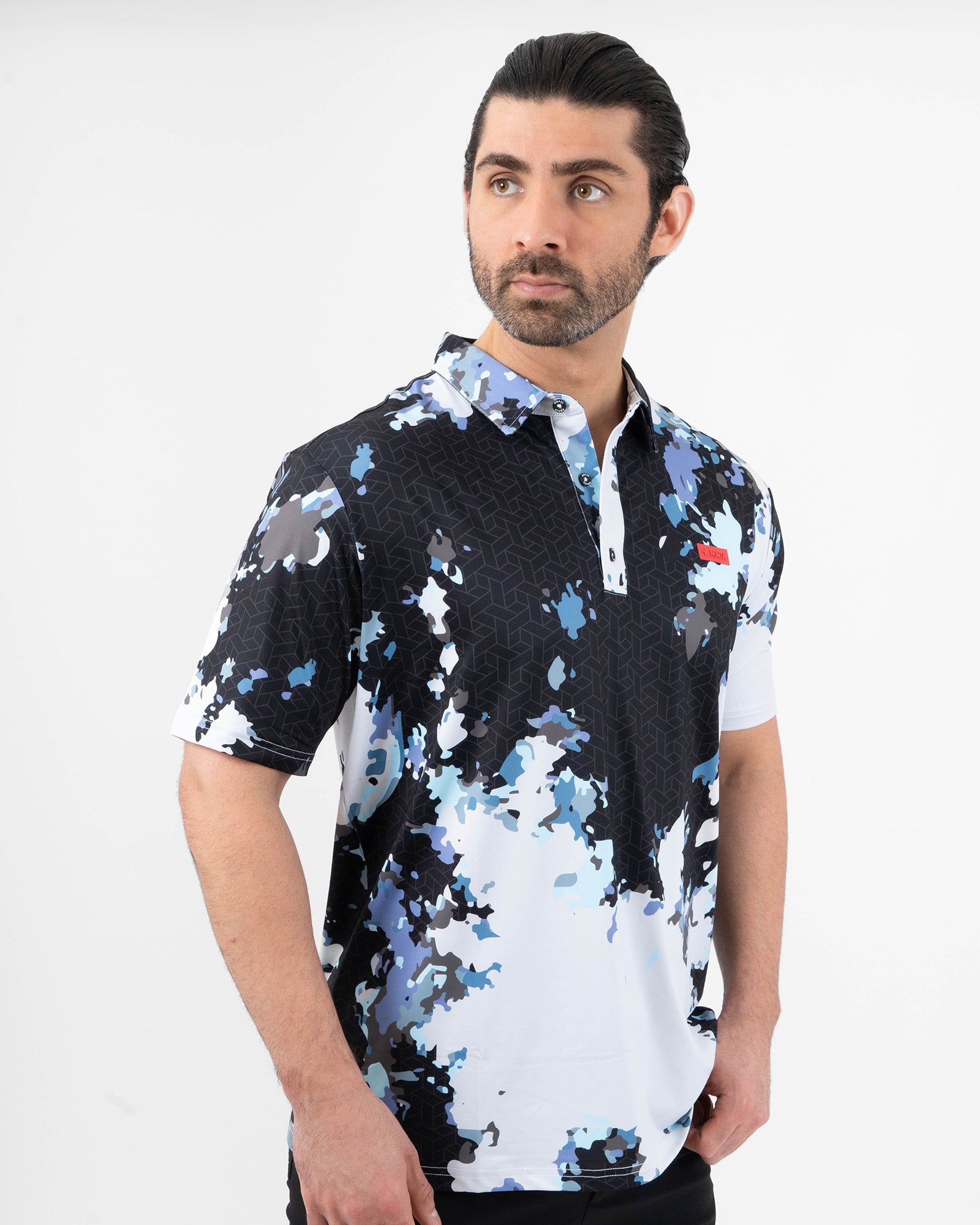 MAJA® Polo, Patrón tundra, vista frontal, fit Regular, Poliéster, con Protección UV UPF50+, uso versátil