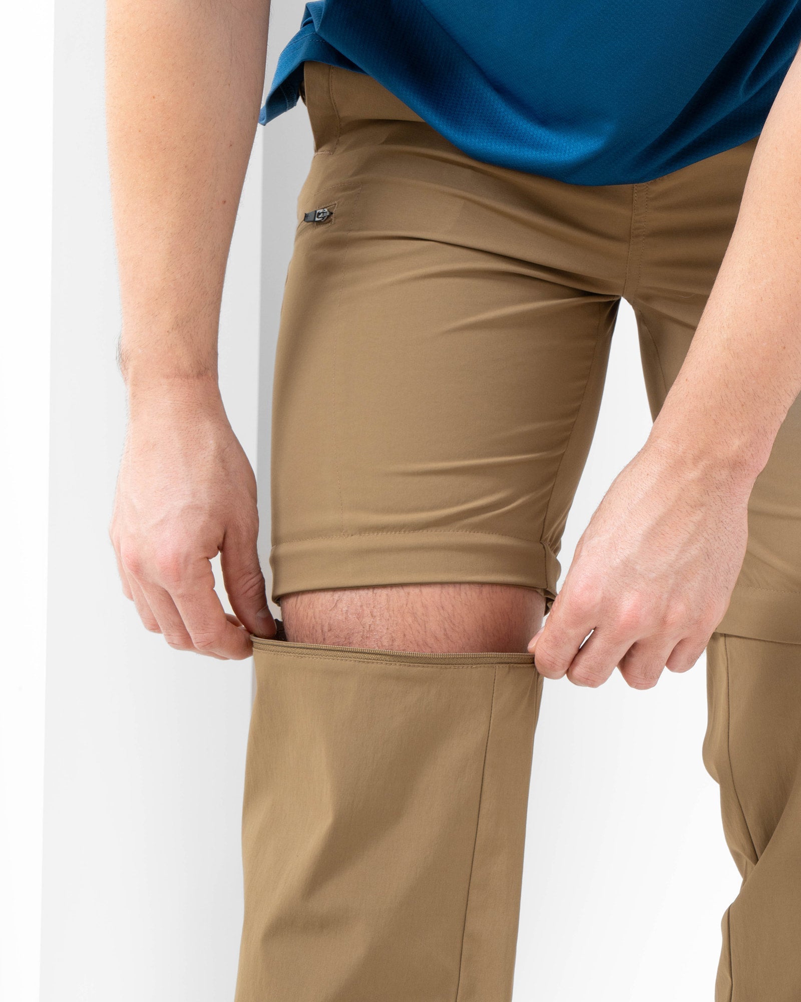 Pantalón Short MAJA® Cambio, Café, detalle, fit Regular, Poliamida, con Tela estiramiento 2 vías, uso versátil