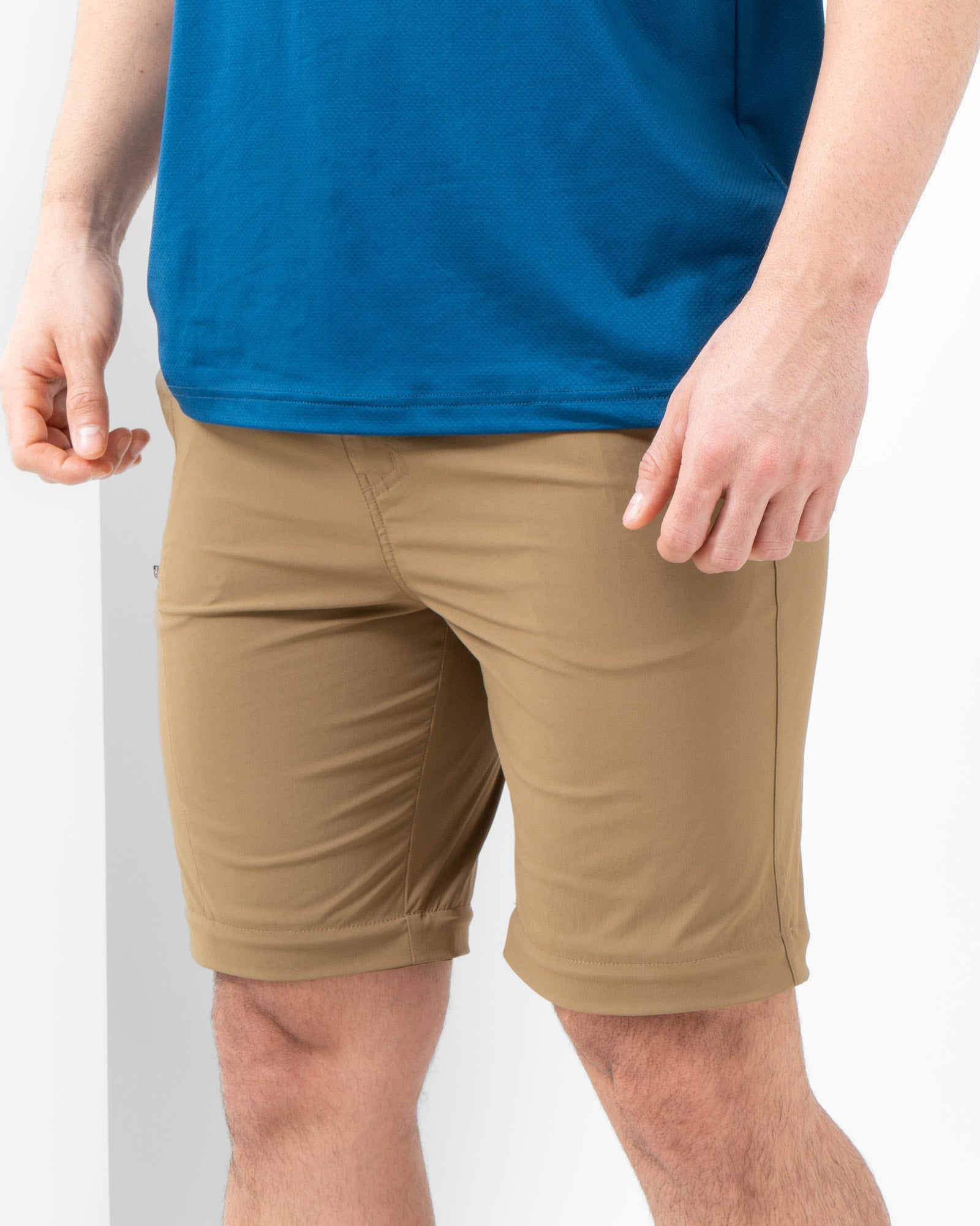 Pantalón Short MAJA® Cambio, Café, detalle, fit Regular, Poliamida, con Tela estiramiento 2 vías, uso versátil