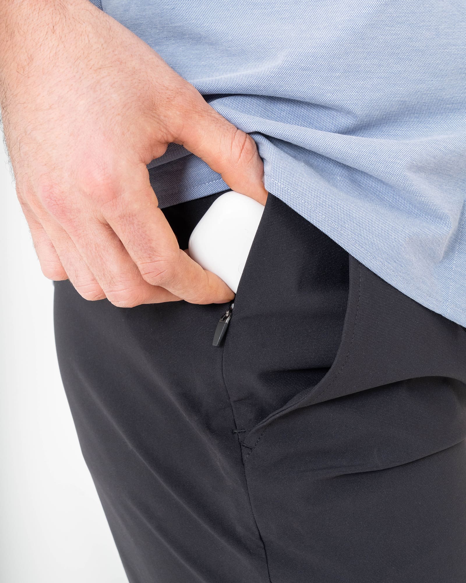 Short Slim MAJA® Formal, Negro, detalle, fit Slim, Poliéster, con Tela estiramiento 4 vías, cómoda para entrenamiento